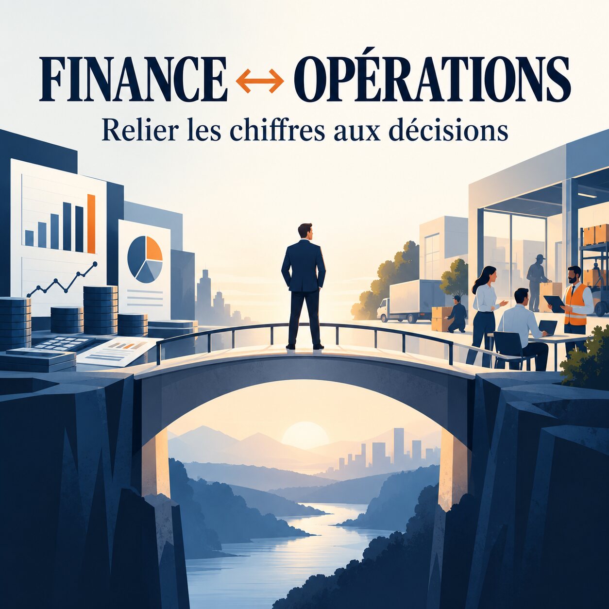 Illustration du lien entre finance, opérations et décisions dans l’entreprise